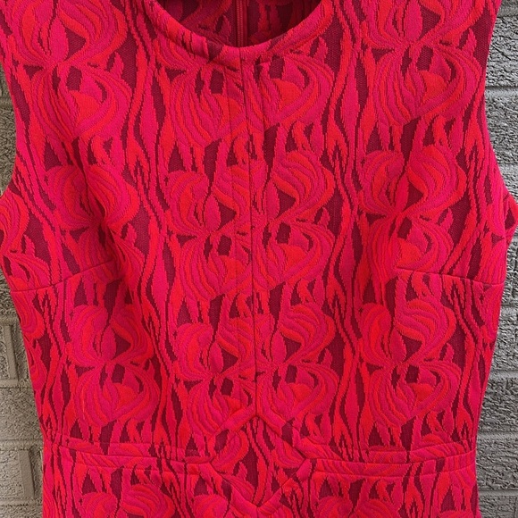 Groovy 1970s Sears Red Patterned Dress - Picture 2 of 8